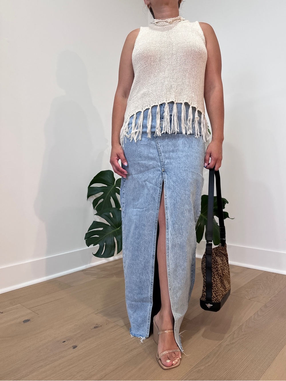 Pepin Ivory Crochet-Trim Knit Tank